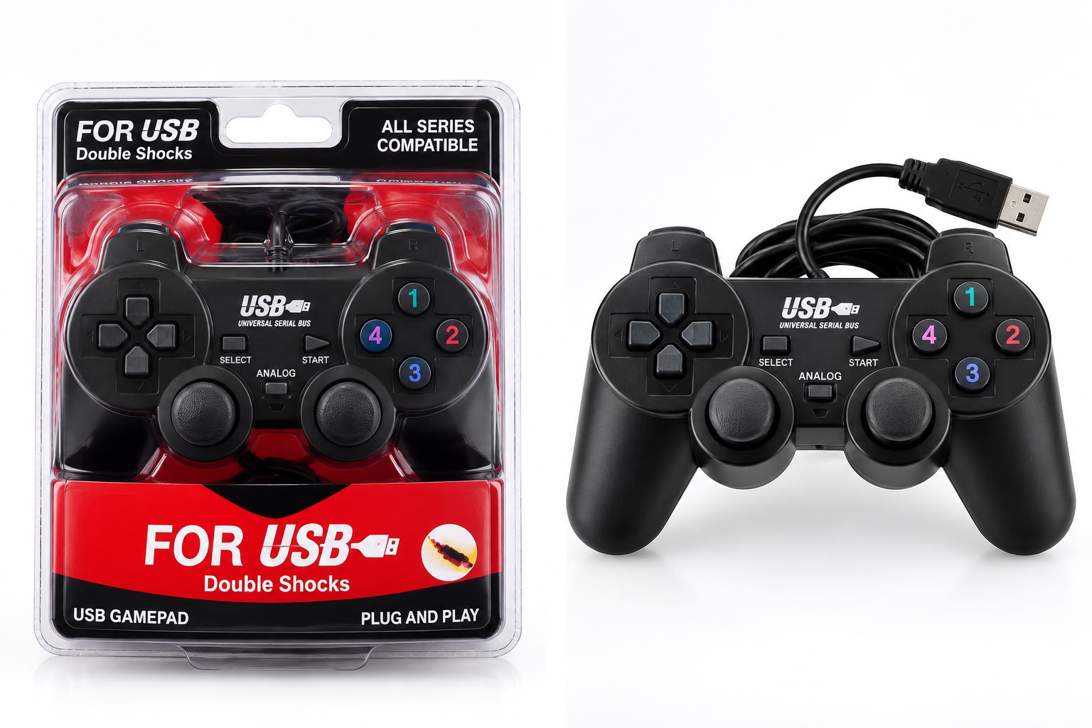 Manette de Jeu Filaire USB - Double Shock 2