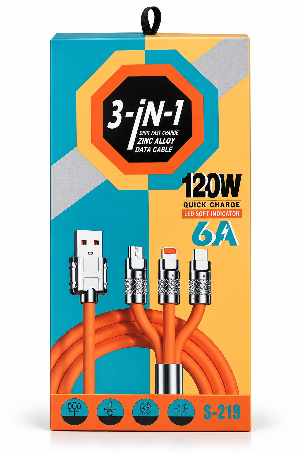 Câble de Charge Rapide 3-en-1