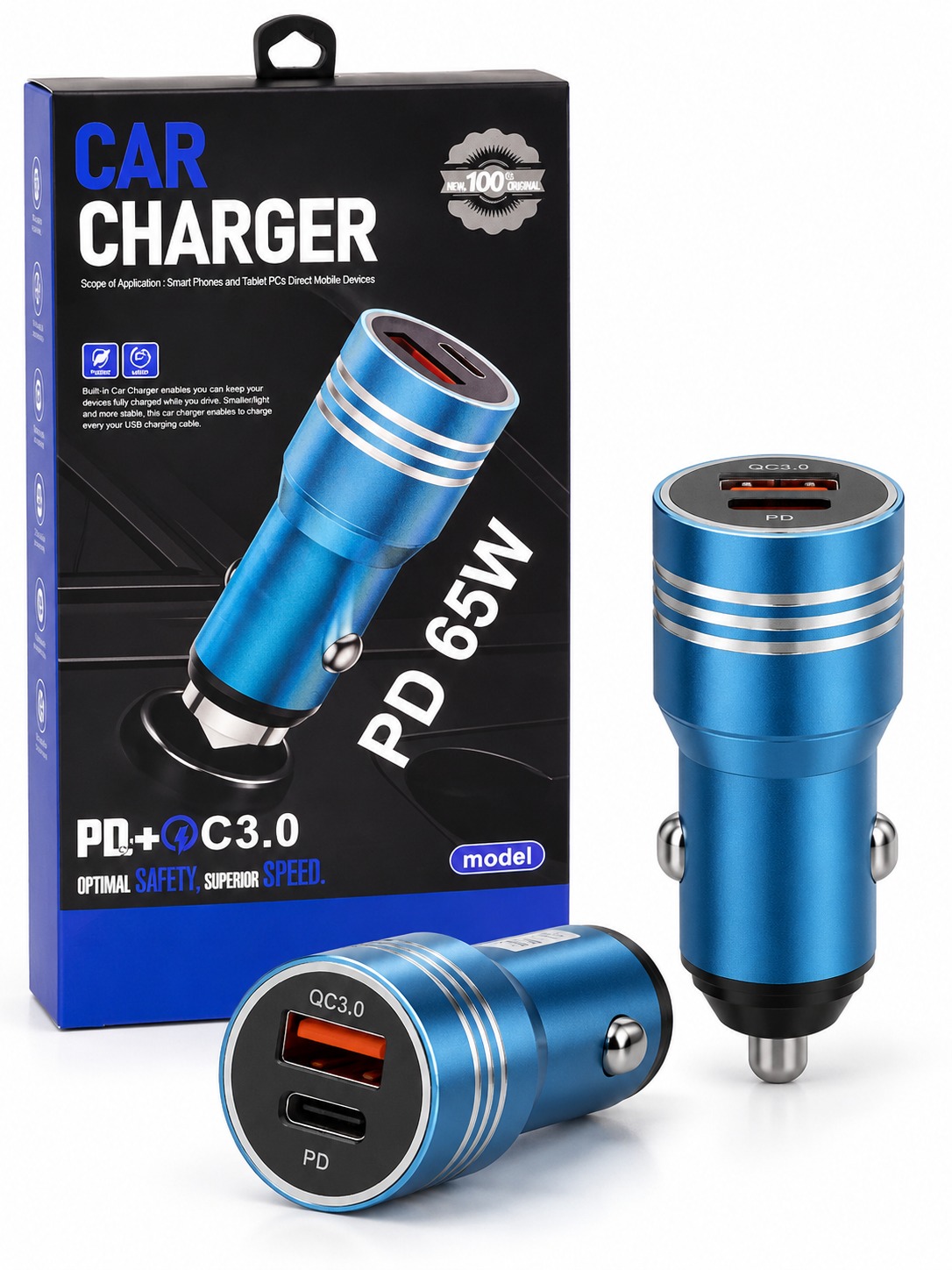 Chargeur de Voiture Rapide 65W