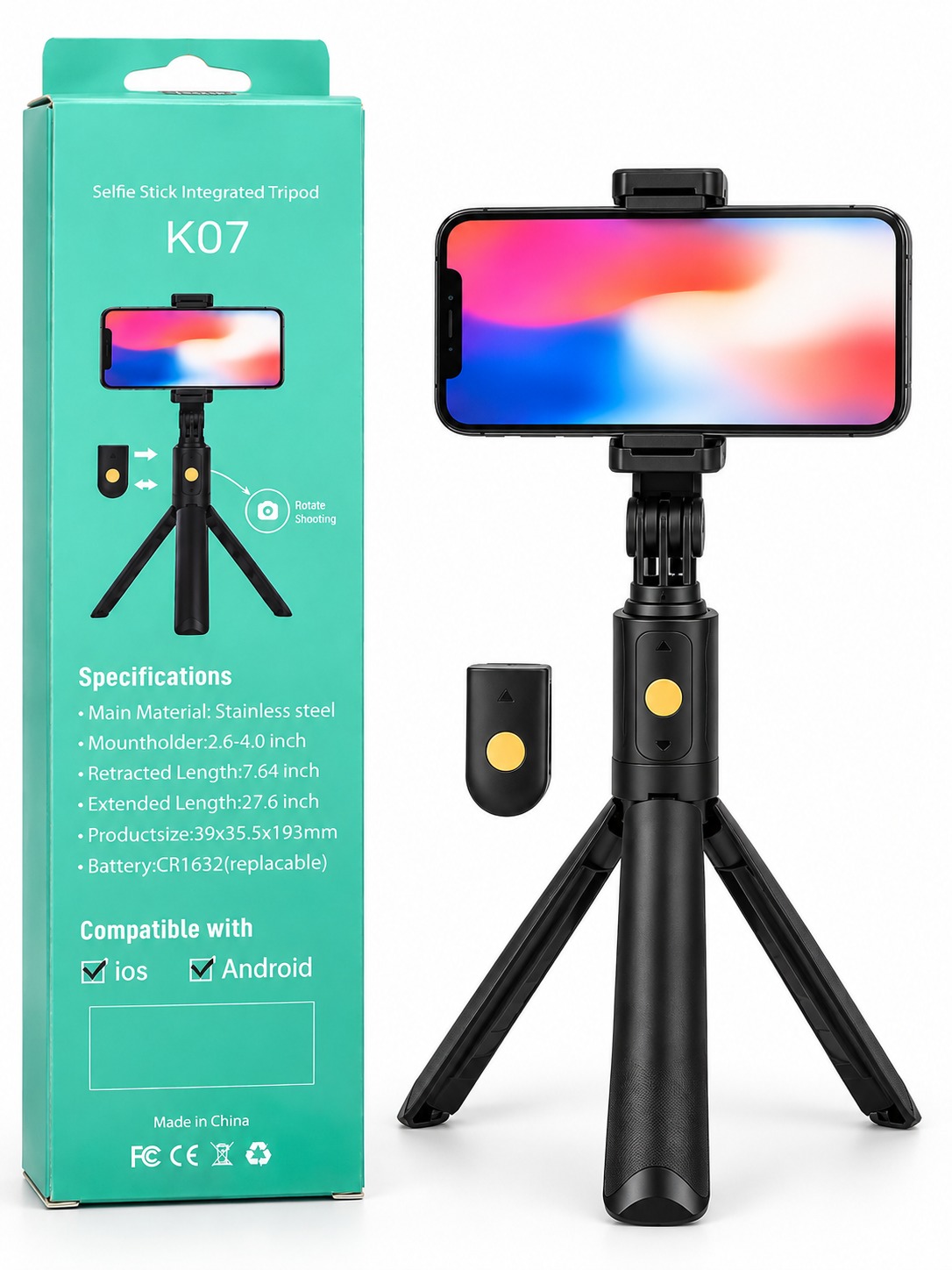 Trépied & Perche à Selfie 2 en 1